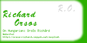 richard orsos business card